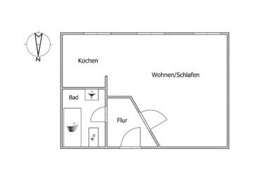 Grundriss - +++schicke 1-Raum-Wohnung direkt in der Nähe vom Markt+++
